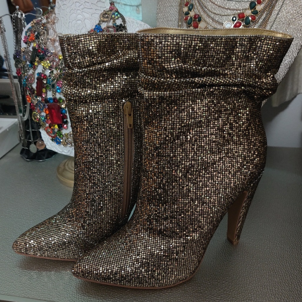 Brand New gold glitter boots
